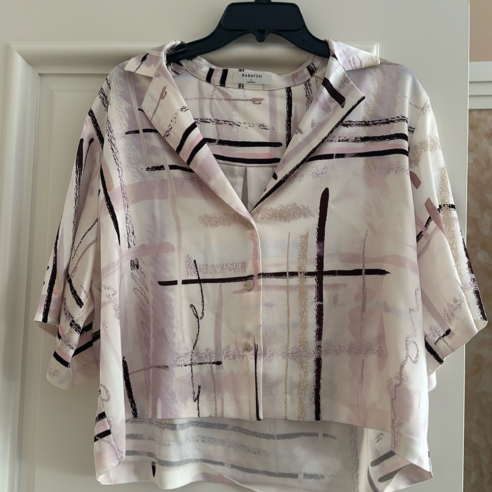 Babaton printed button up